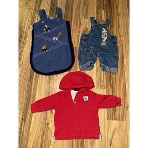Okie‎ Dokie Carter's Faded Glory Baby Boys Infant 0/3 3 Months Lot Denim Overall